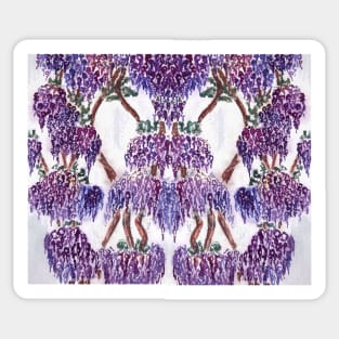 watercolor drawing wisteria Sticker